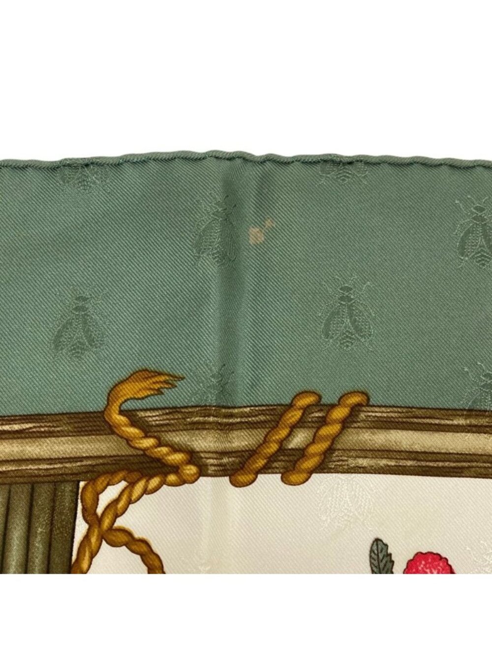 ★SOLD★ Hermes Carre 90 Herbier de Gavarnie Pressed Flowers of Scarf Green - Picture 9 of 10